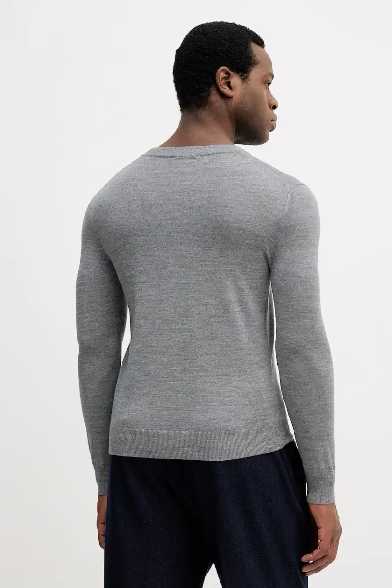 maglione in lana uomo colore verde 11BAS100Y Grigio miniatura 3