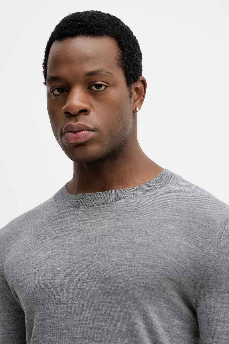 maglione in lana uomo colore verde 11BAS100Y Grigio miniatura 4