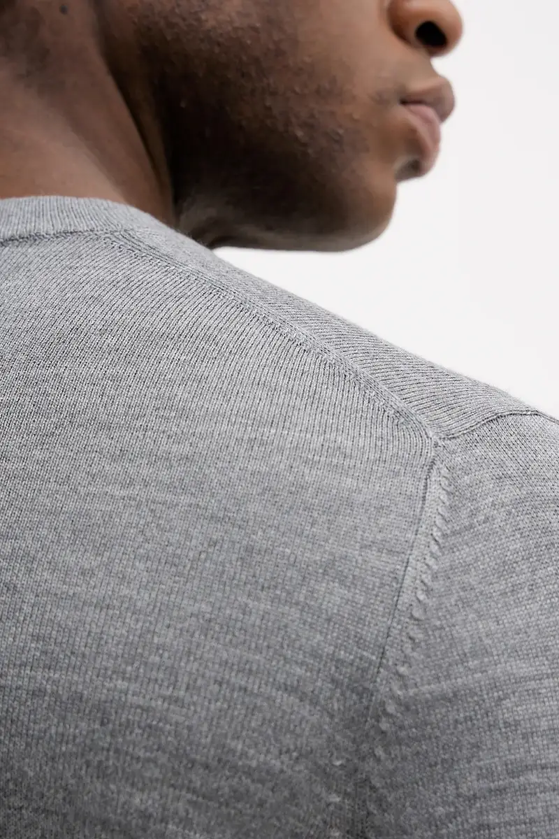 maglione in lana uomo colore verde 11BAS100Y Grigio miniatura 5