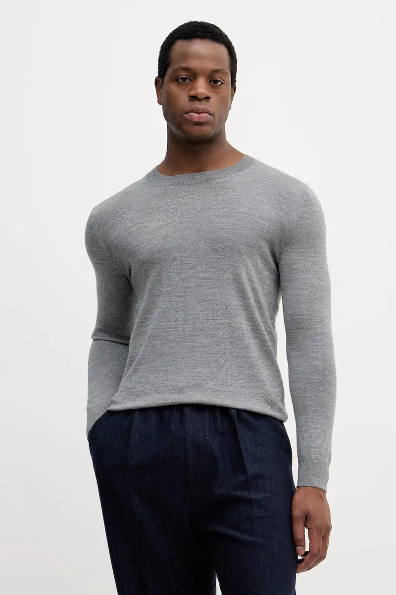 maglione in lana uomo colore verde 11BAS100Y Grigio