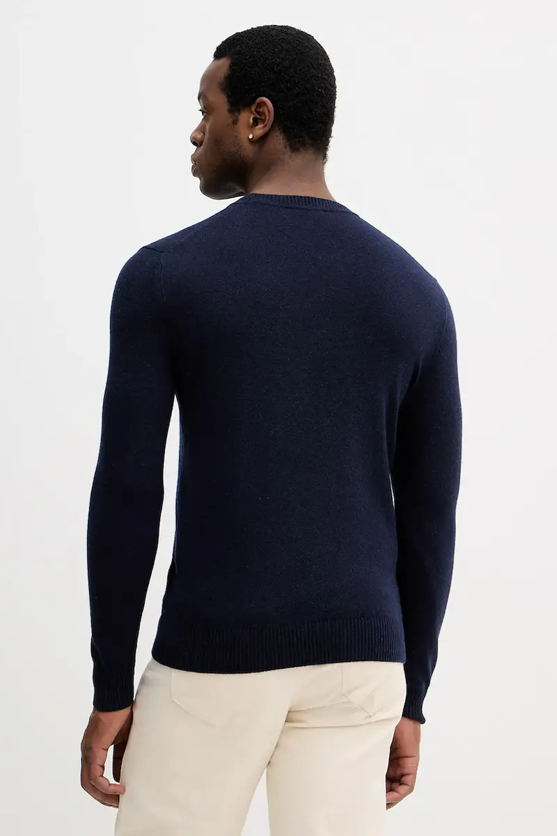 maglione in misto lana Blu navy miniatura 3