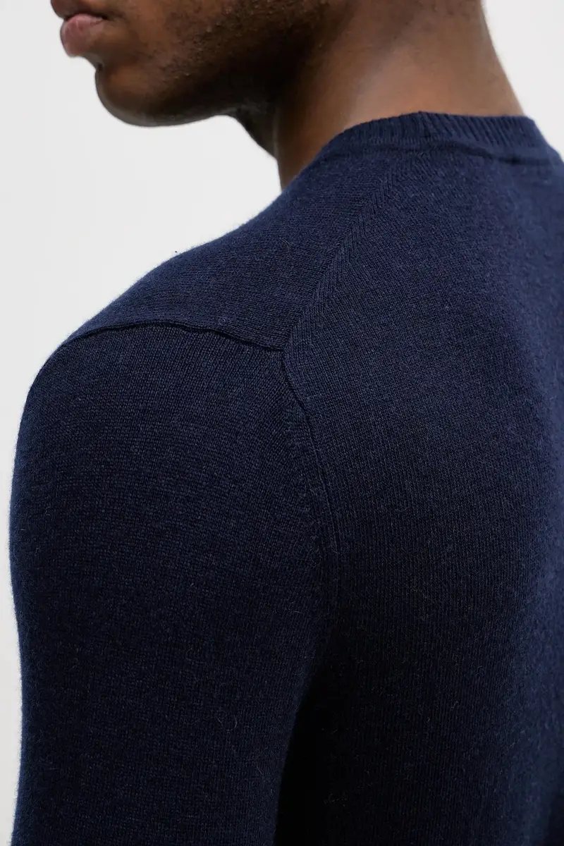 maglione in misto lana Blu navy miniatura 5