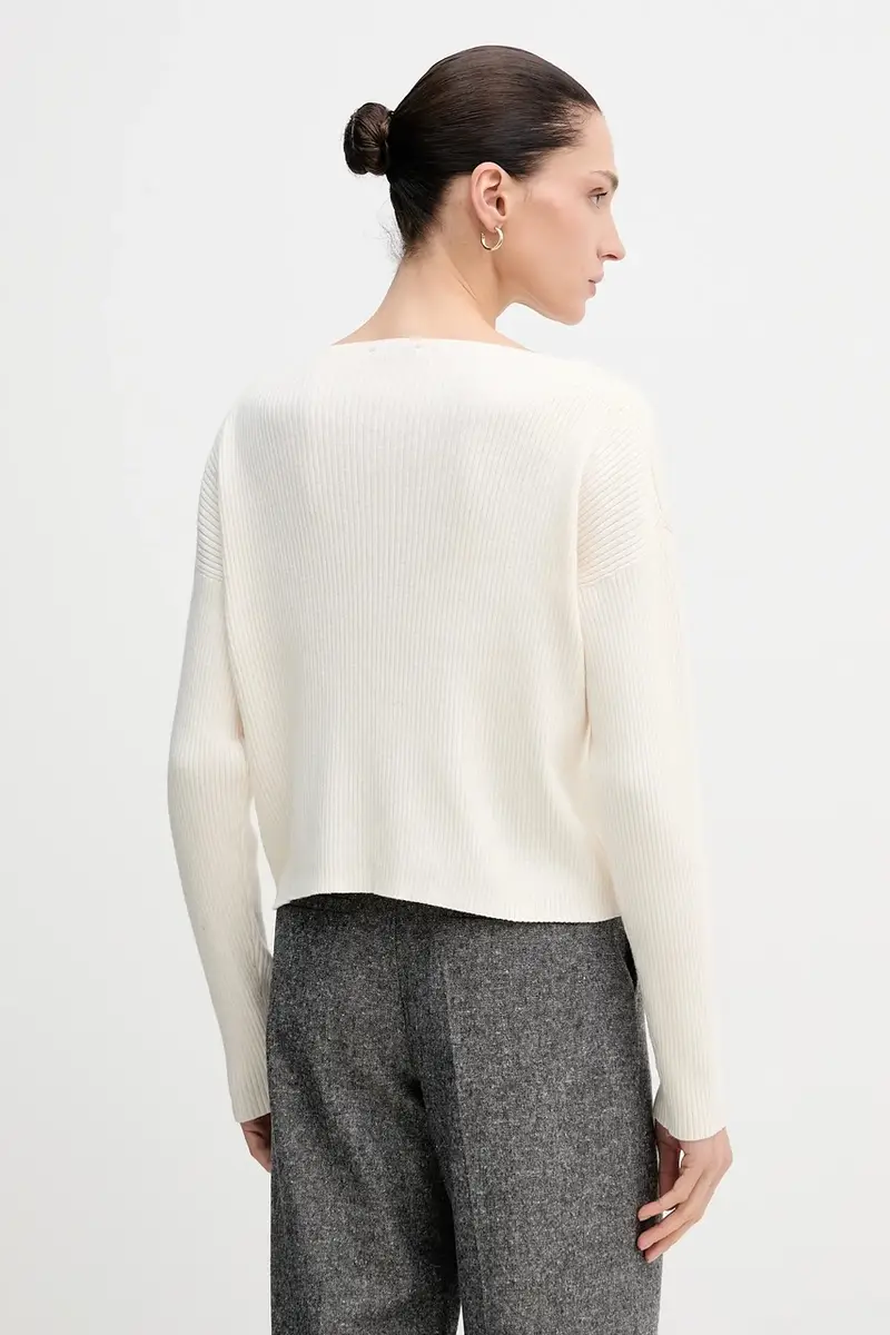 maglione in misto lana donna colore beige 1KHTL106J miniatura 3