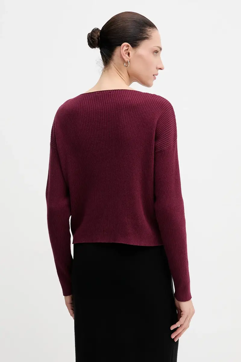 maglione in misto lana donna colore granata 1KHTL106J miniatura 3