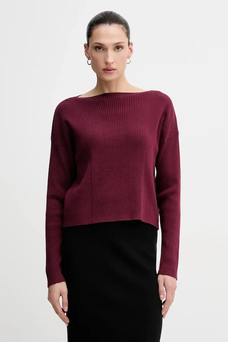 maglione in misto lana donna colore granata 1KHTL106J