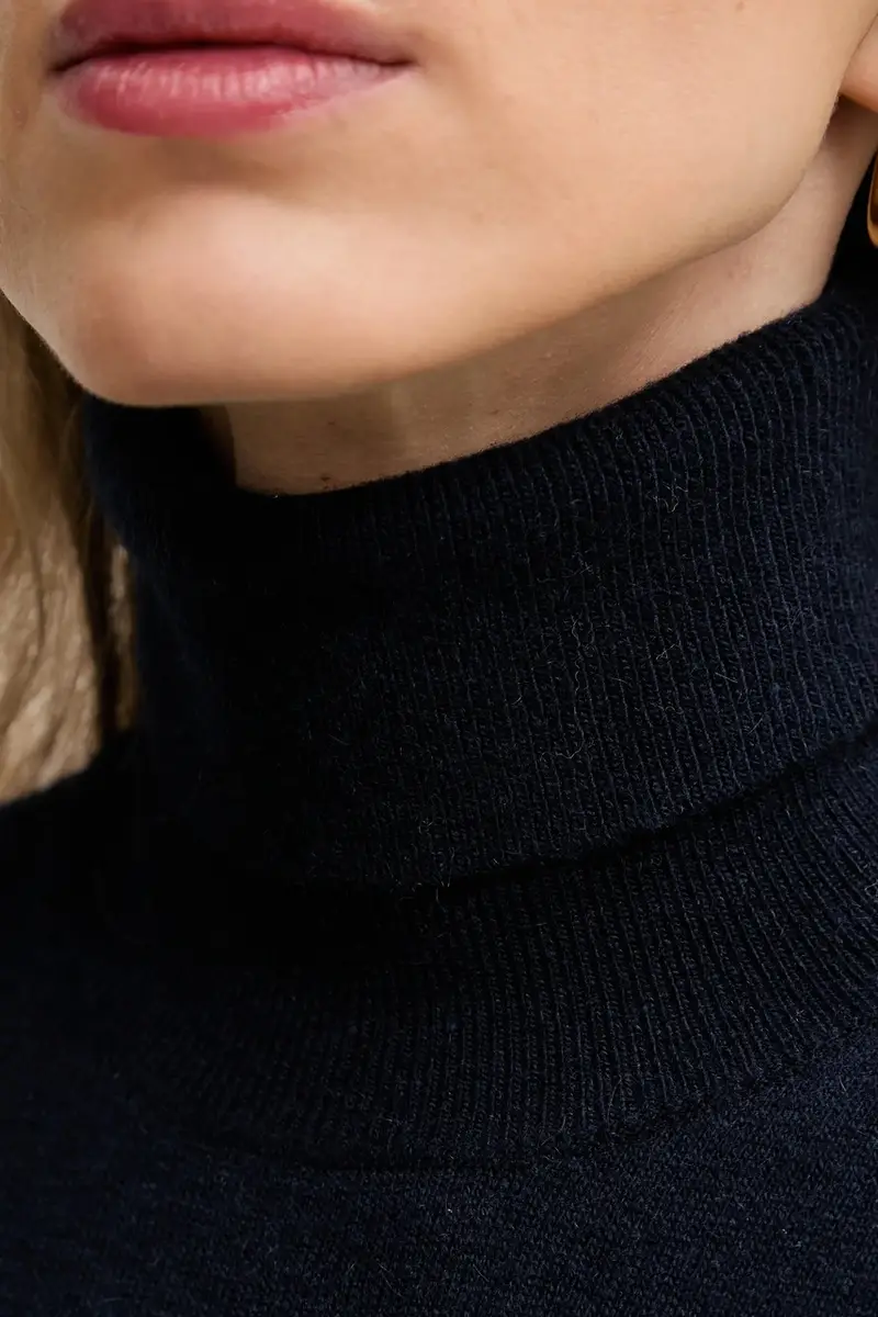 maglione in misto lana donna colore grigio 102HM2174 Blu navy miniatura 5