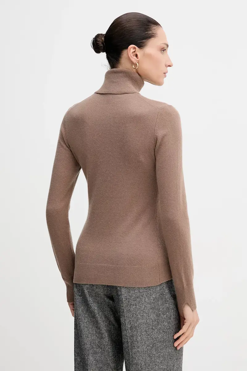 maglione in misto lana donna colore grigio 102HM2174 Marrone miniatura 3