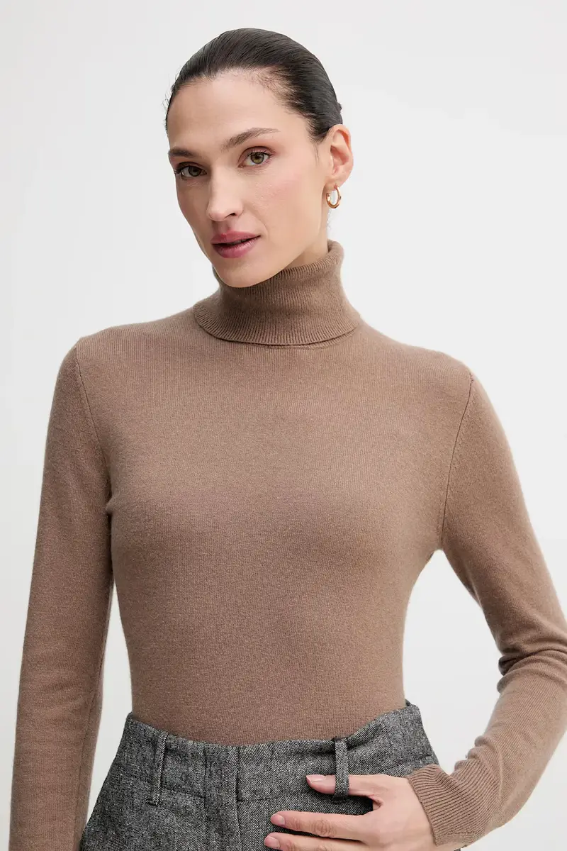 maglione in misto lana donna colore grigio 102HM2174 Marrone miniatura 4