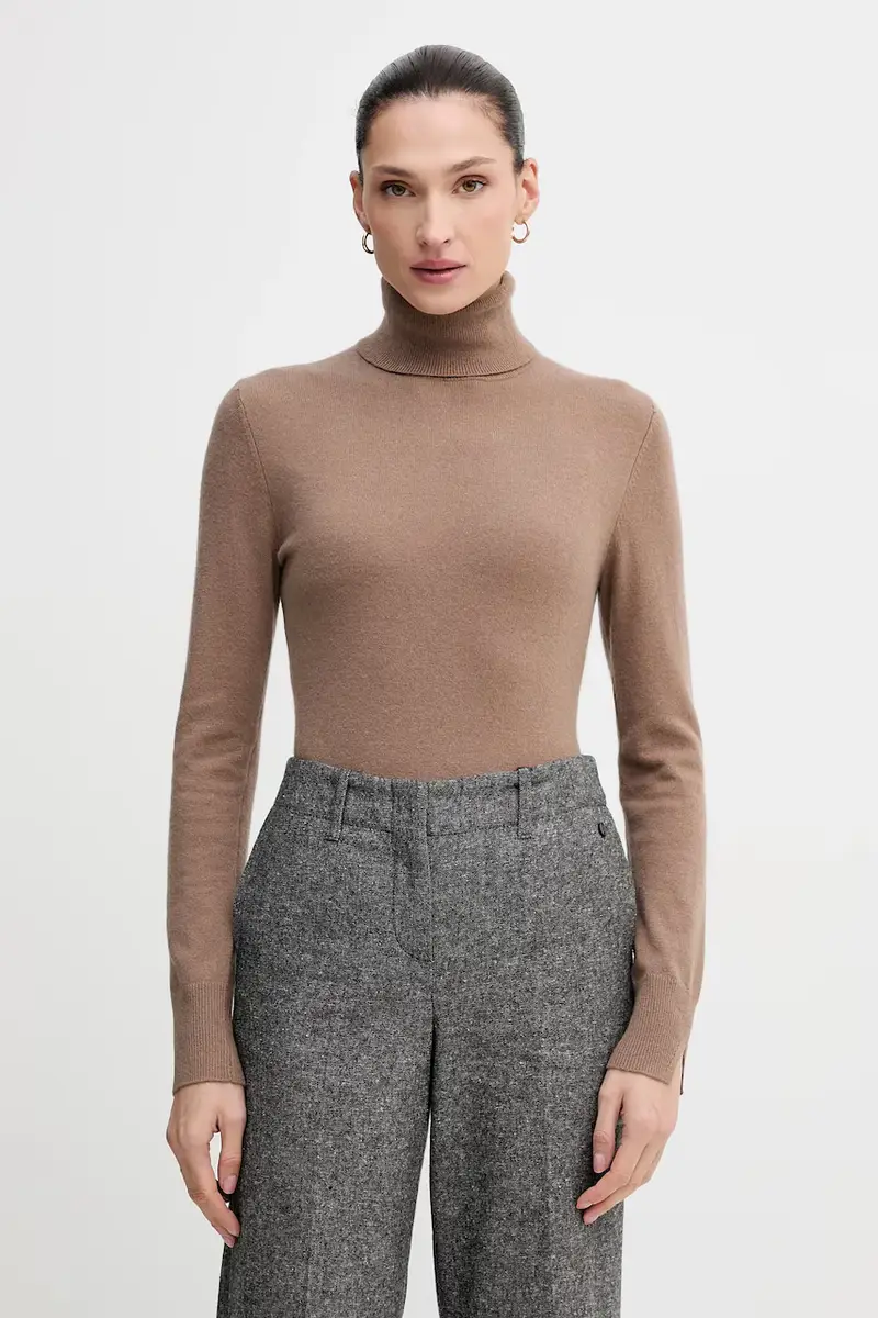 maglione in misto lana donna colore grigio 102HM2174 Marrone