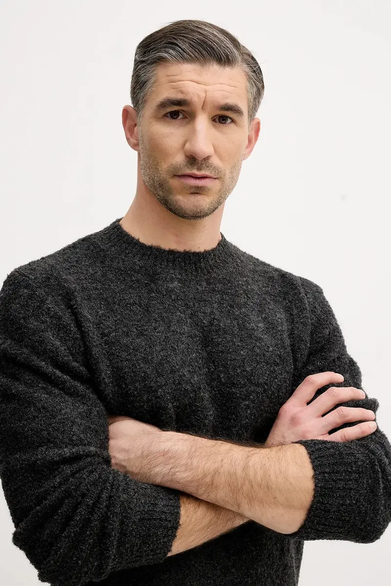 maglione in misto lana Grigio miniatura 4