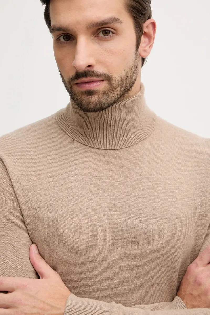 maglione in misto lana uomo colore beige 102HS2177 miniatura 4