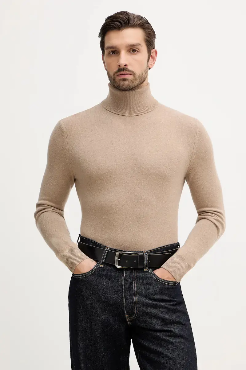 maglione in misto lana uomo colore beige 102HS2177