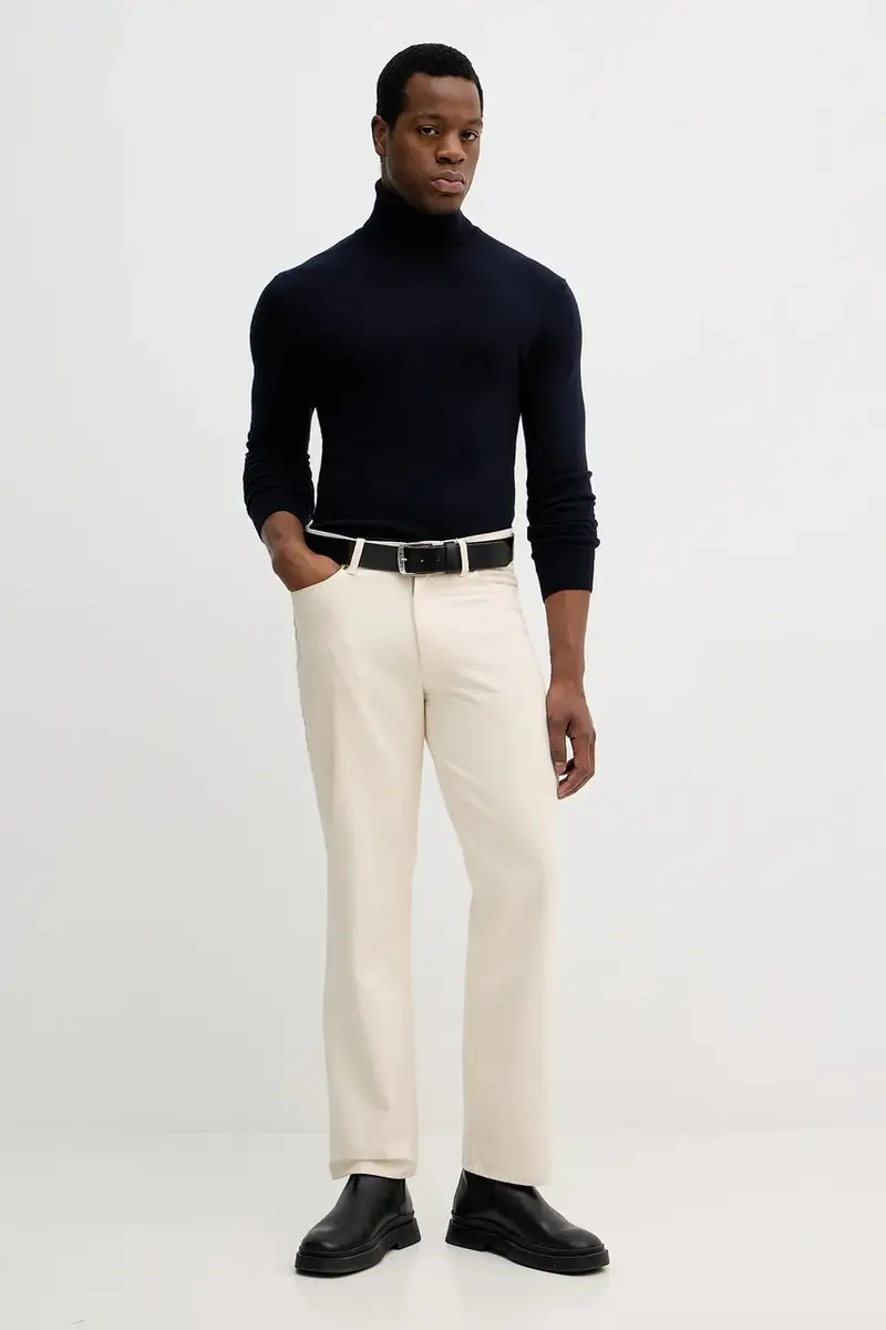 maglione in misto lana uomo colore beige 102HS2177 Blu navy miniatura 2