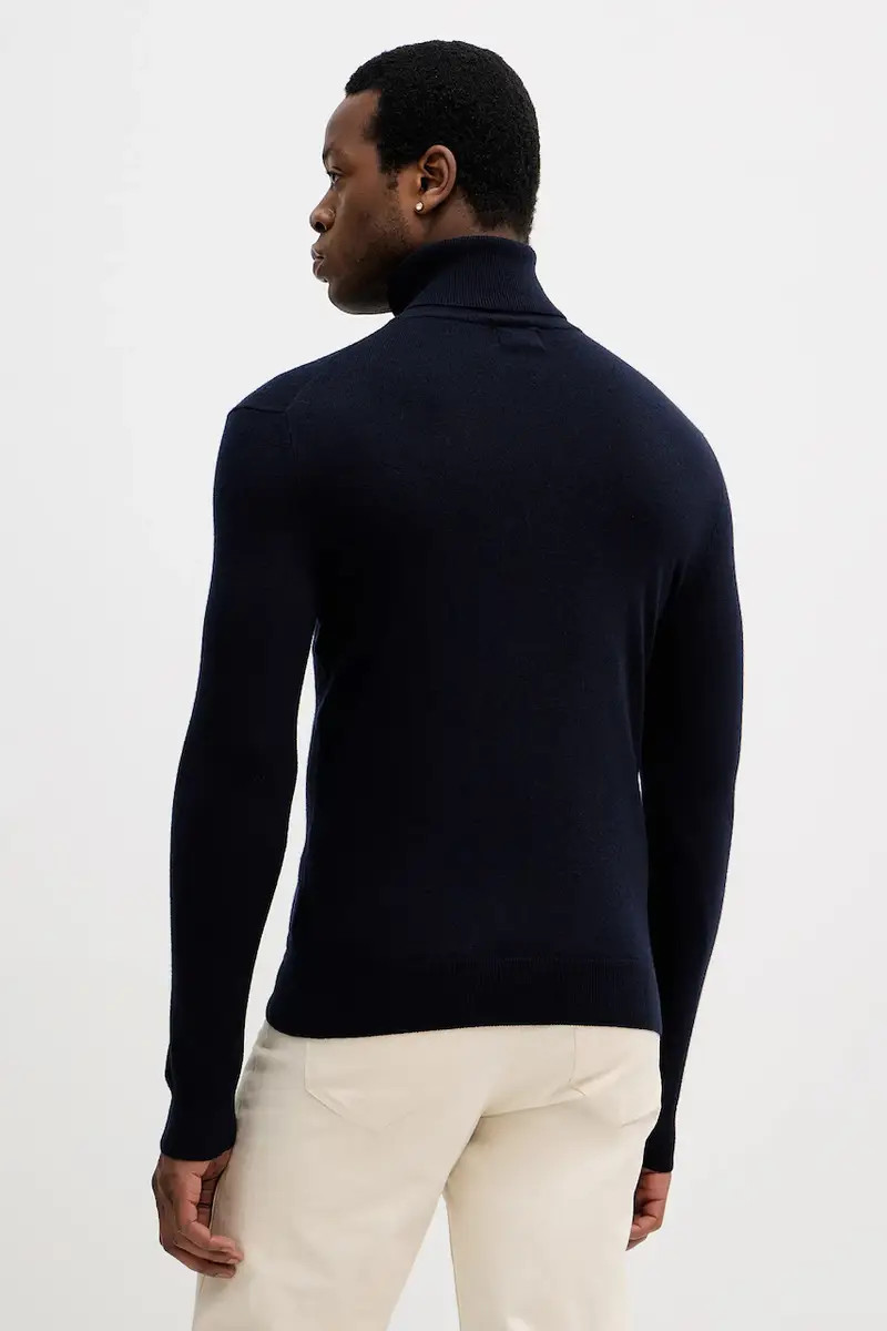 maglione in misto lana uomo colore beige 102HS2177 Blu navy miniatura 3