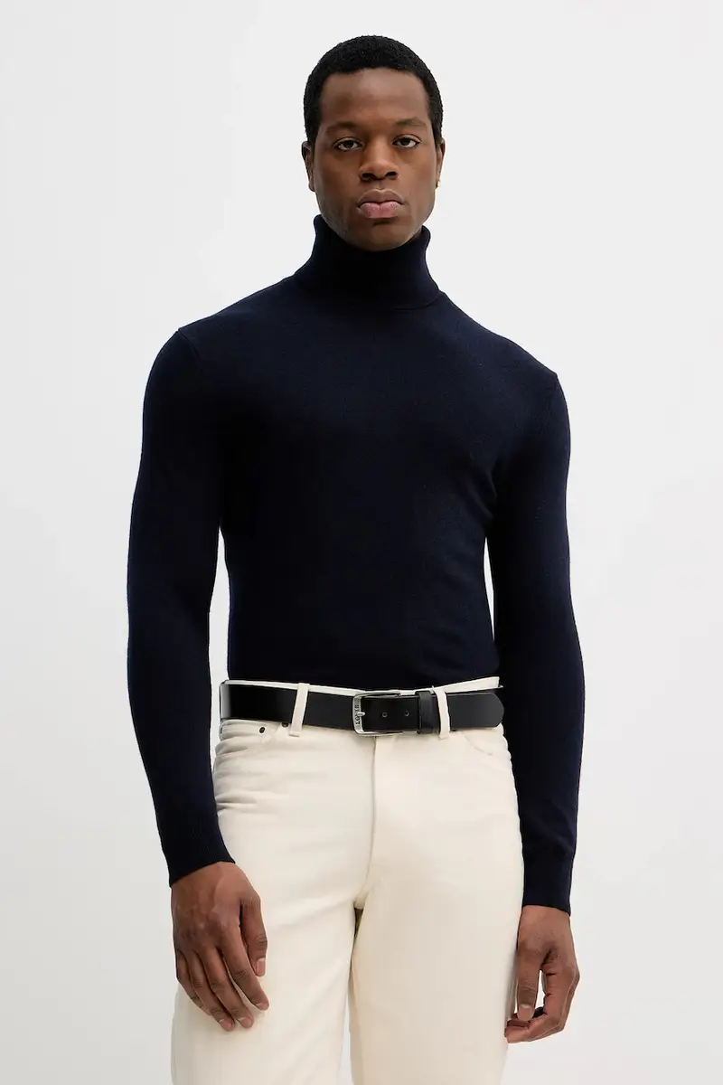 maglione in misto lana uomo colore beige 102HS2177 Blu navy