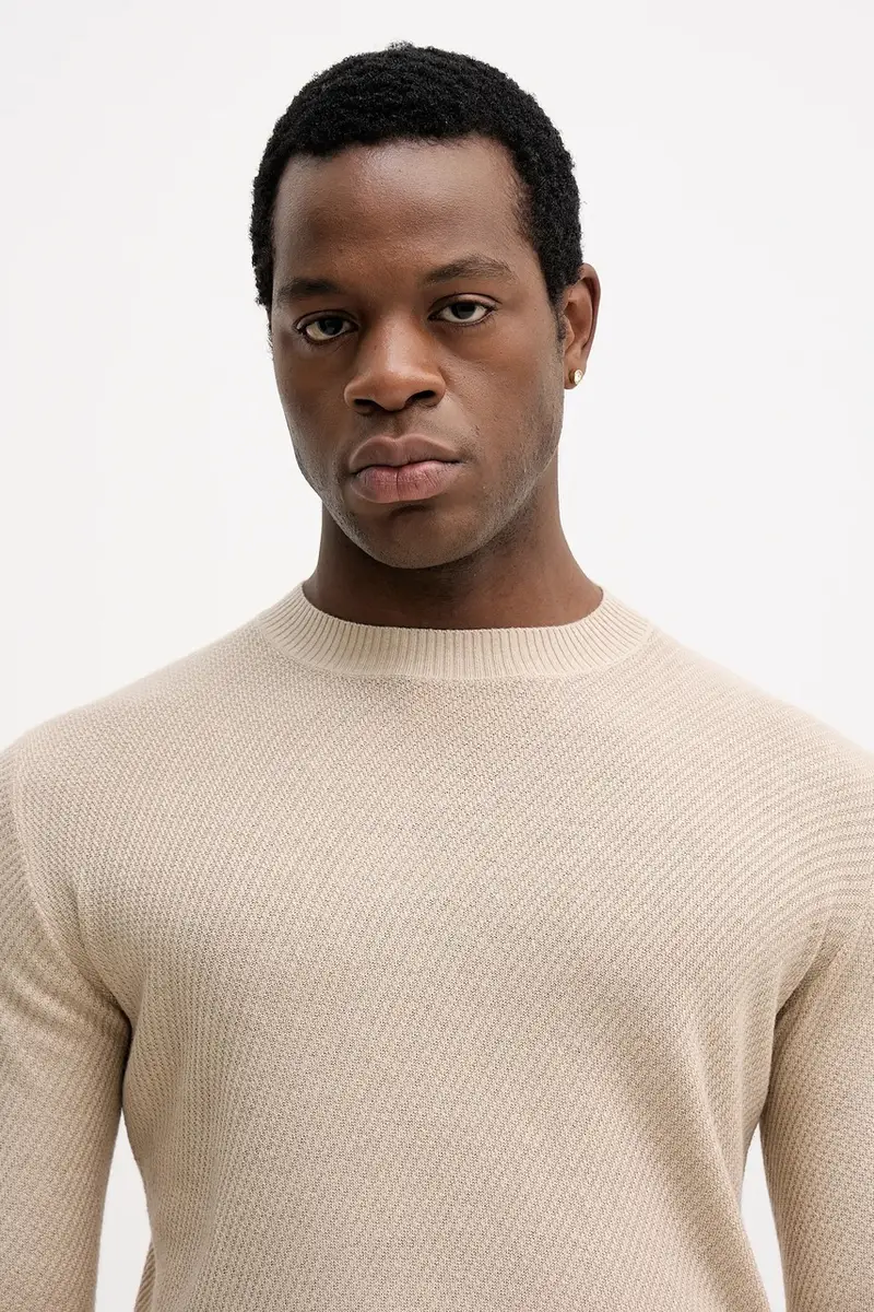 maglione in misto lana uomo colore beige 1041S104H miniatura 4