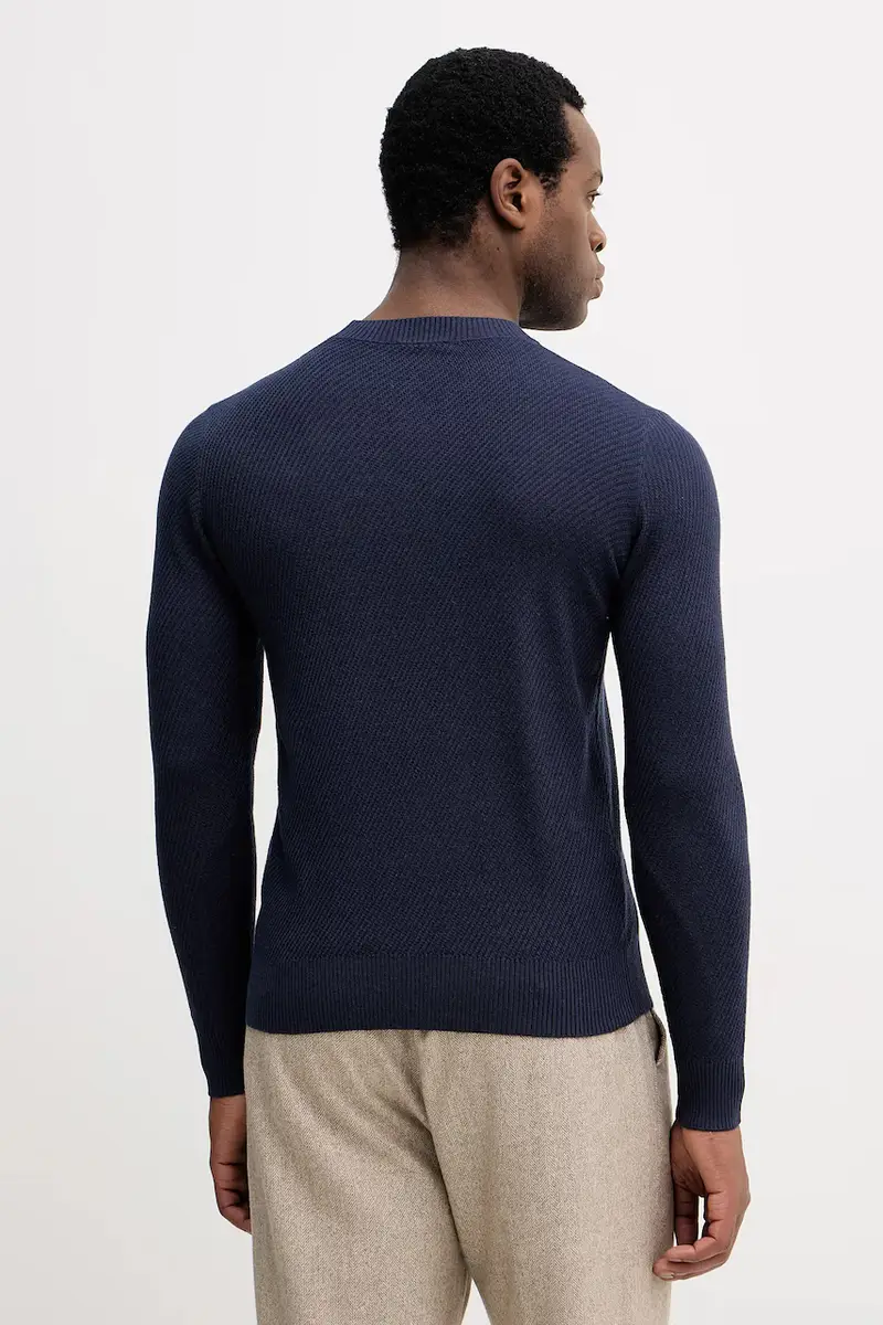 maglione in misto lana uomo colore blu navy 1041S104H miniatura 3