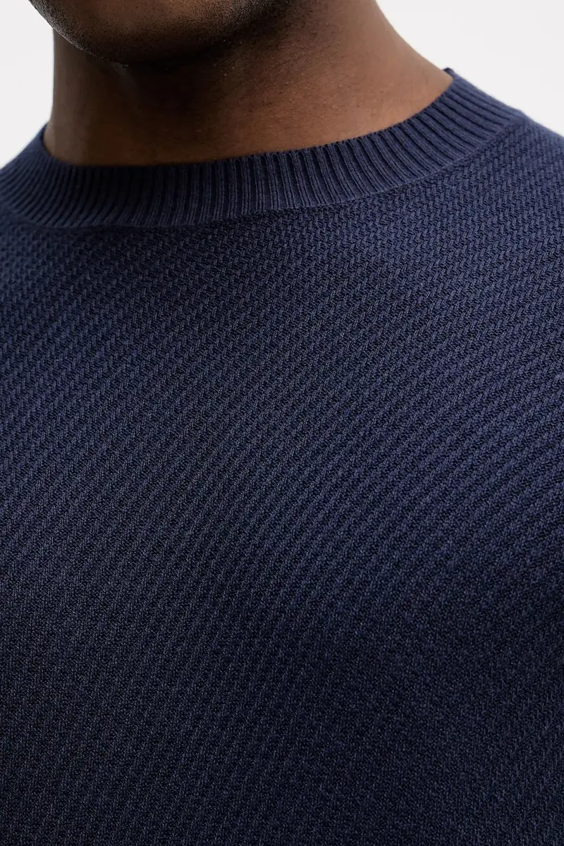 maglione in misto lana uomo colore blu navy 1041S104H miniatura 5