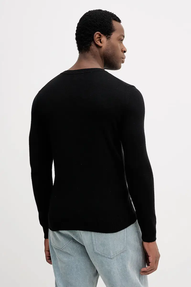 maglione in misto lana uomo colore grigio 102HS1B17 Nero miniatura 3