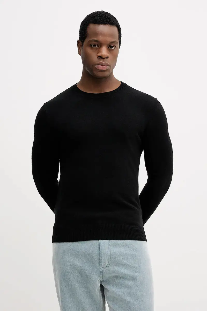 maglione in misto lana uomo colore grigio 102HS1B17 Nero