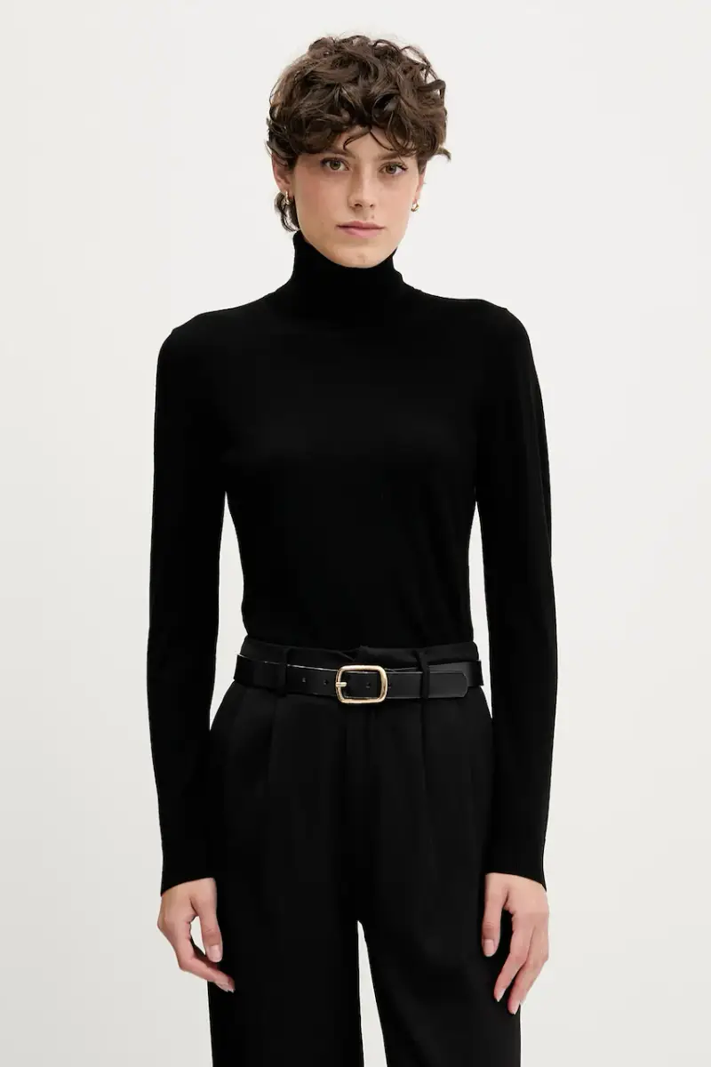 Sisley Maglia nera con collo alto