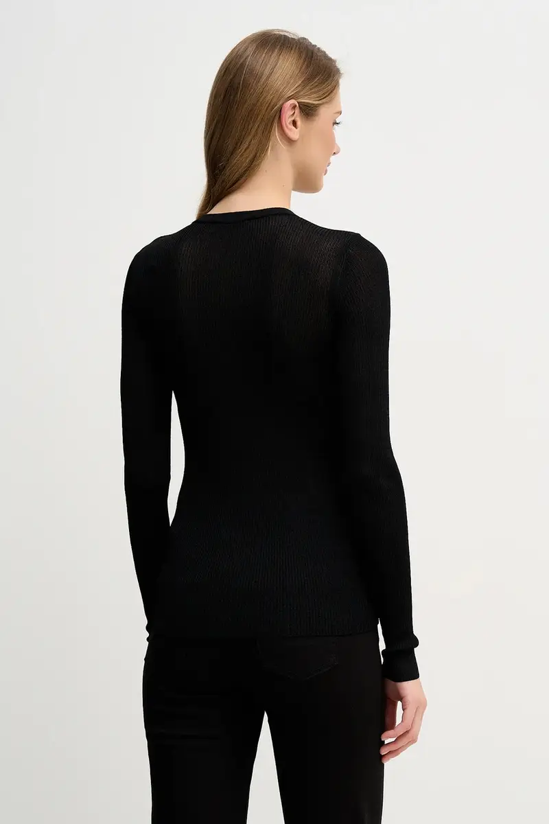 Sisley Maglione Nero Donna in Cotone miniatura 3