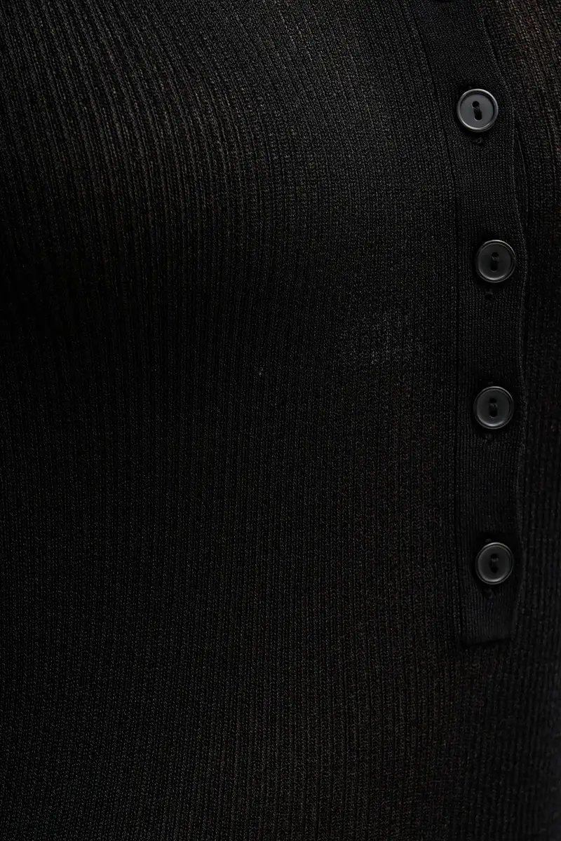 Sisley Maglione Nero Donna in Cotone miniatura 5