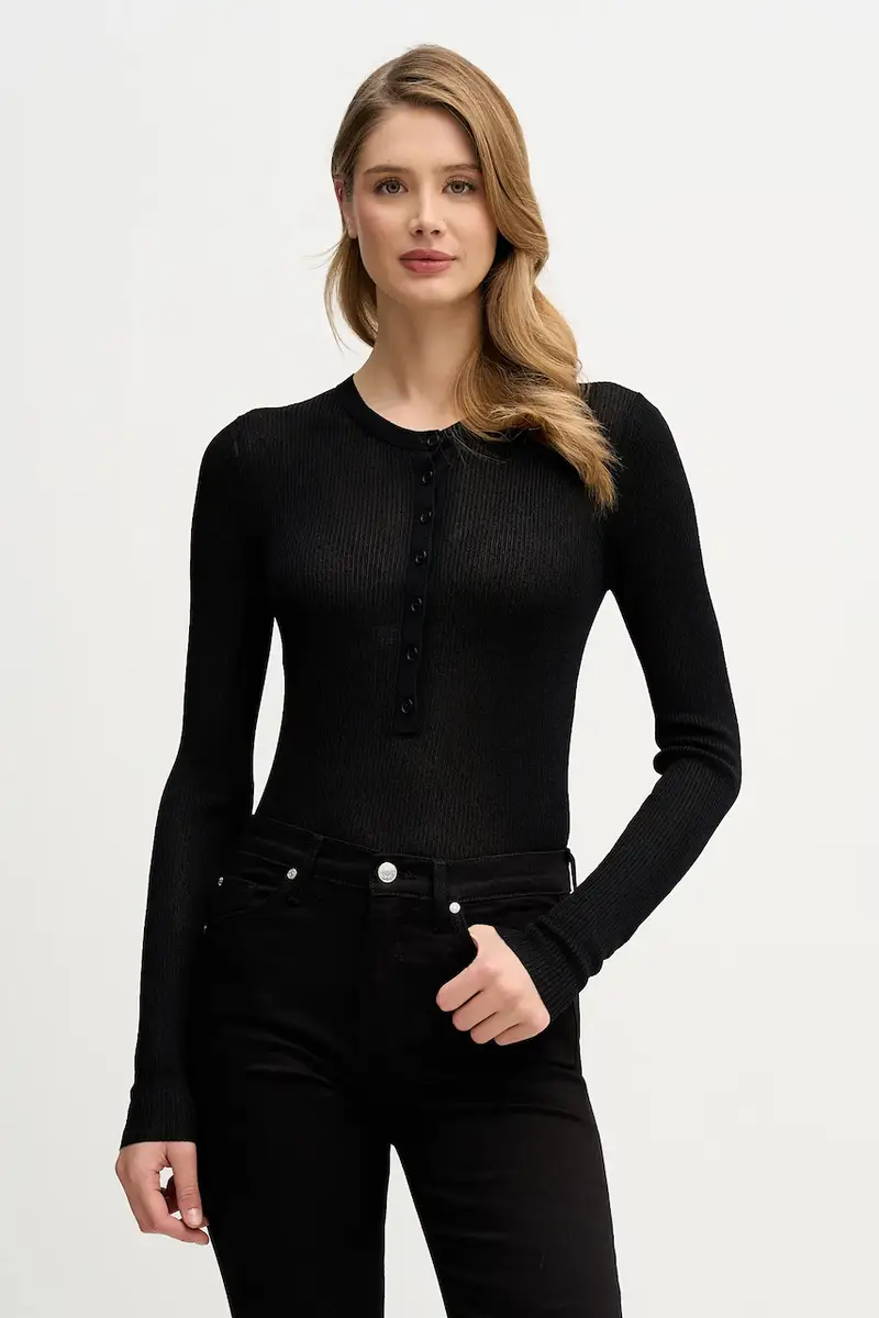 Sisley Maglione Nero Donna in Cotone