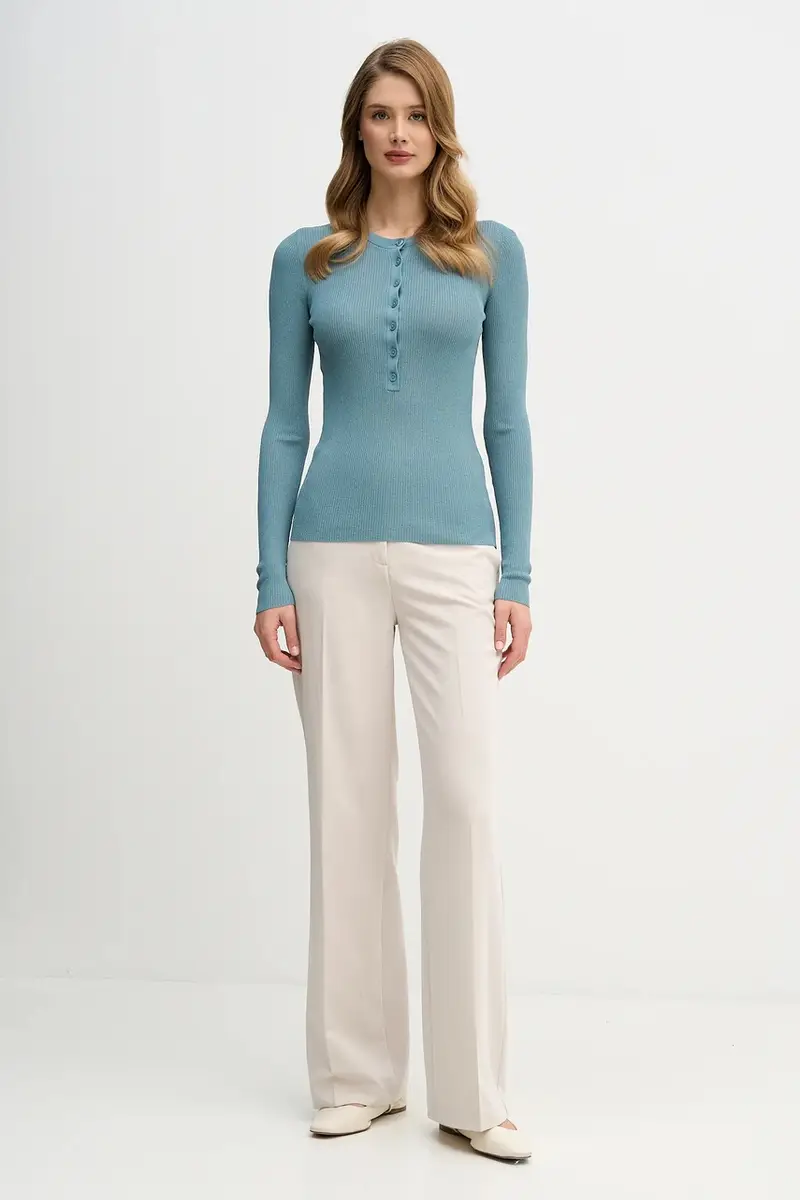 Sisley Maglione turchese aderente miniatura 2