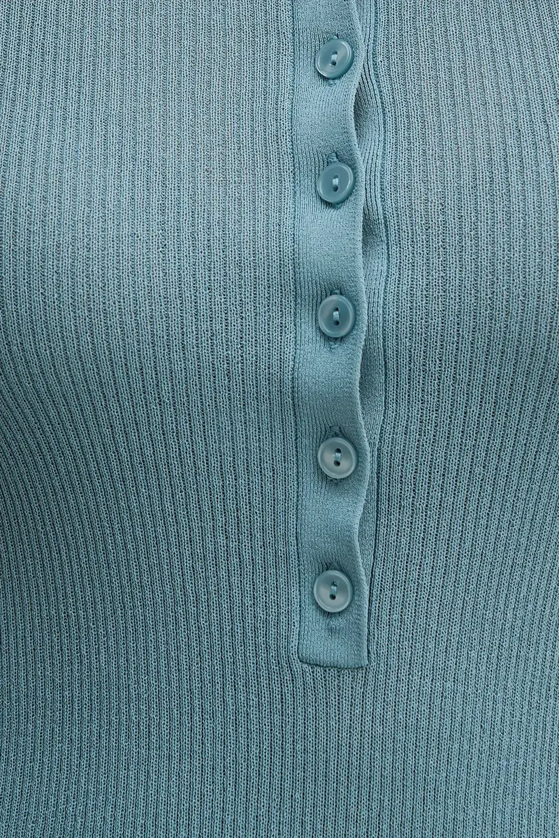 Sisley Maglione turchese aderente miniatura 5