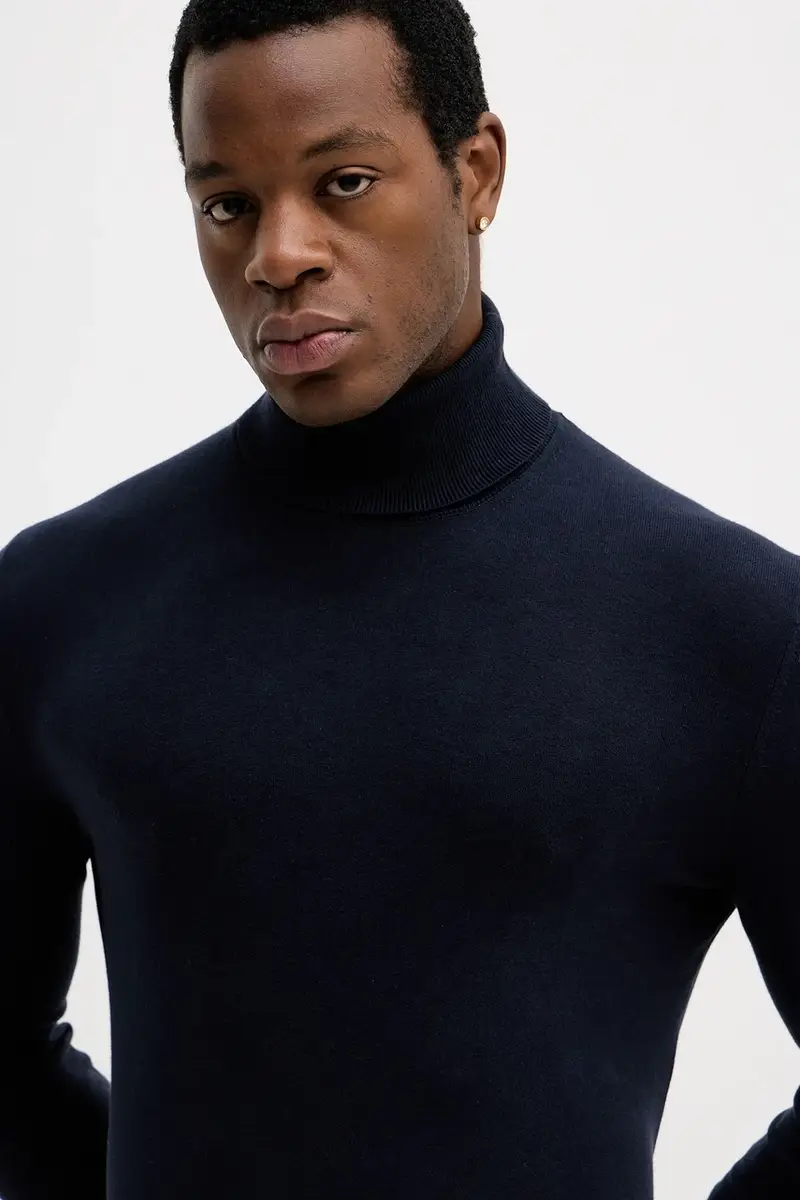 maglione uomo colore blu navy 10F2S2244 miniatura 4