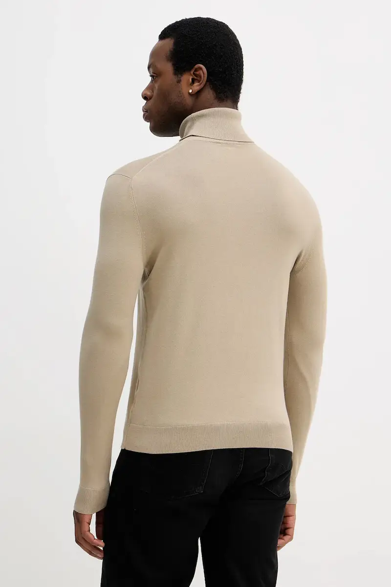 maglione uomo colore blu navy 10F2S2244 Beige miniatura 3