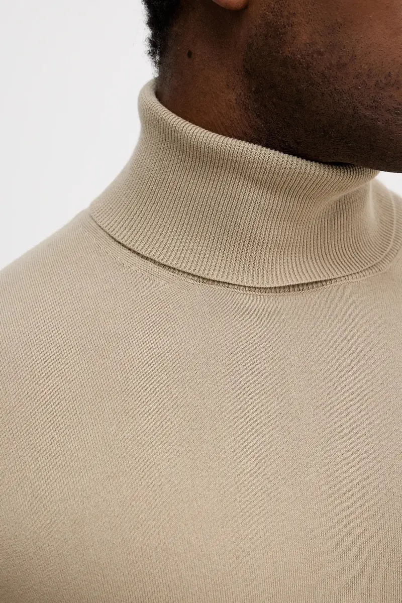 maglione uomo colore blu navy 10F2S2244 Beige miniatura 5