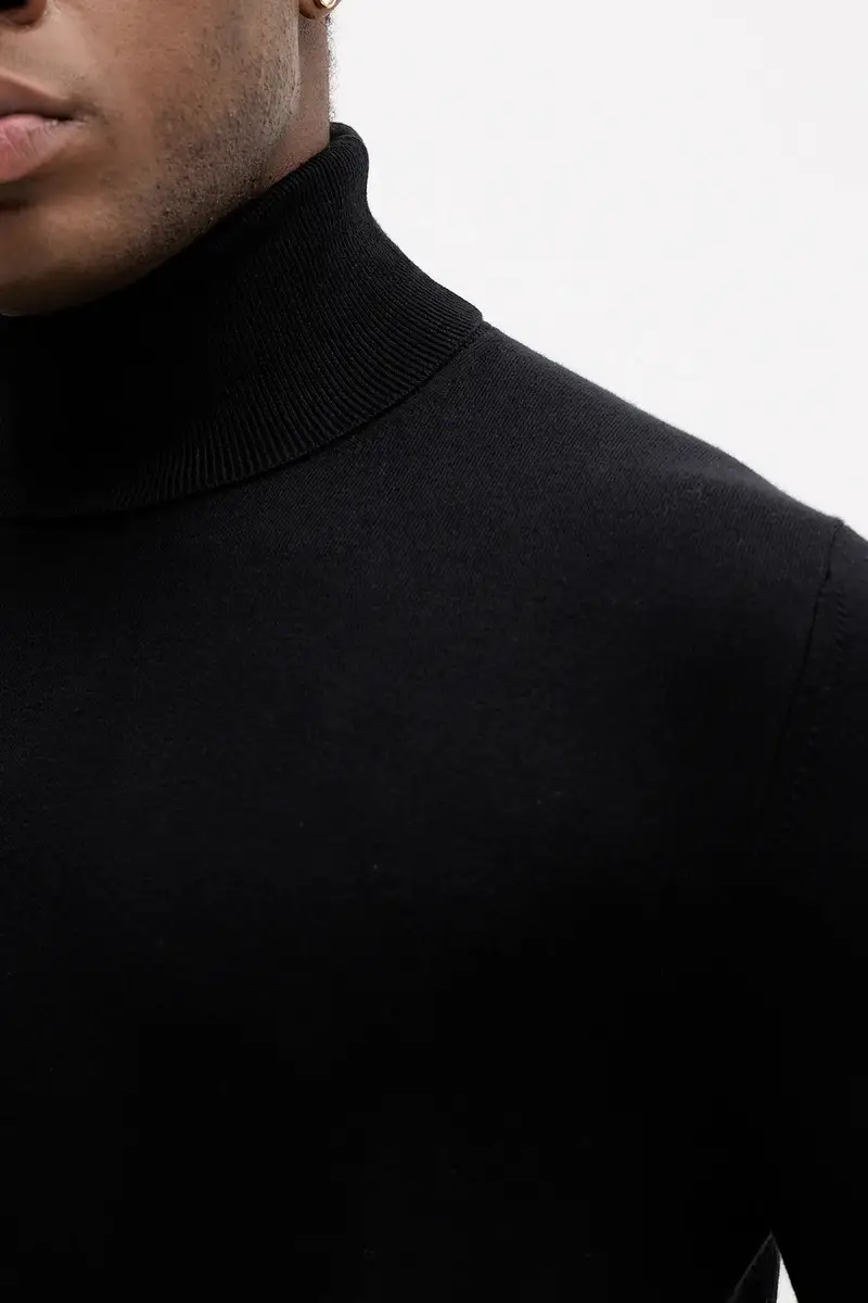 maglione uomo colore blu navy 10F2S2244 Nero miniatura 5