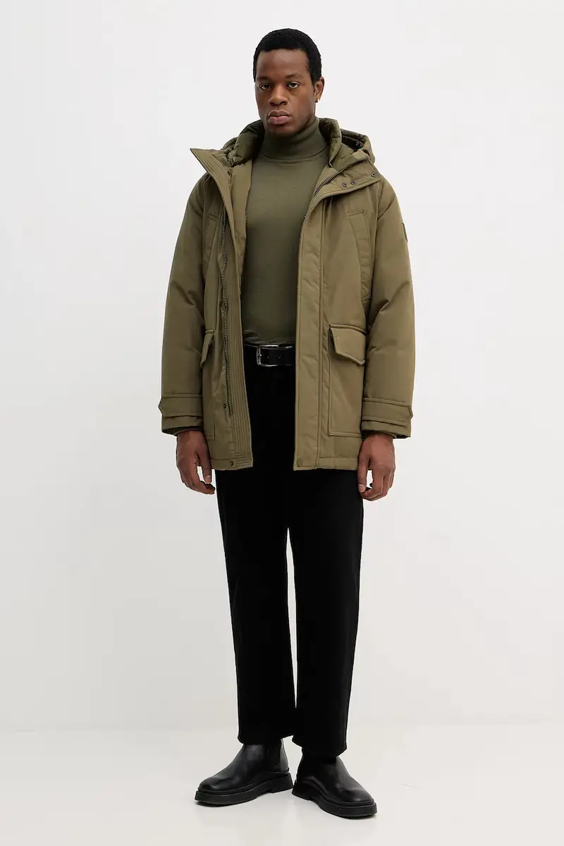 maglione uomo colore blu navy 10F2S2244 Verde miniatura 2