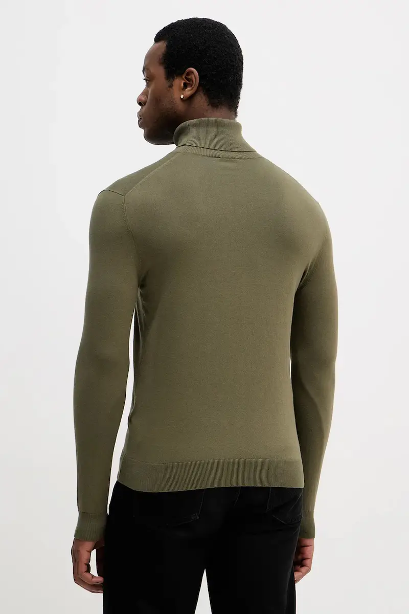 maglione uomo colore blu navy 10F2S2244 Verde miniatura 3