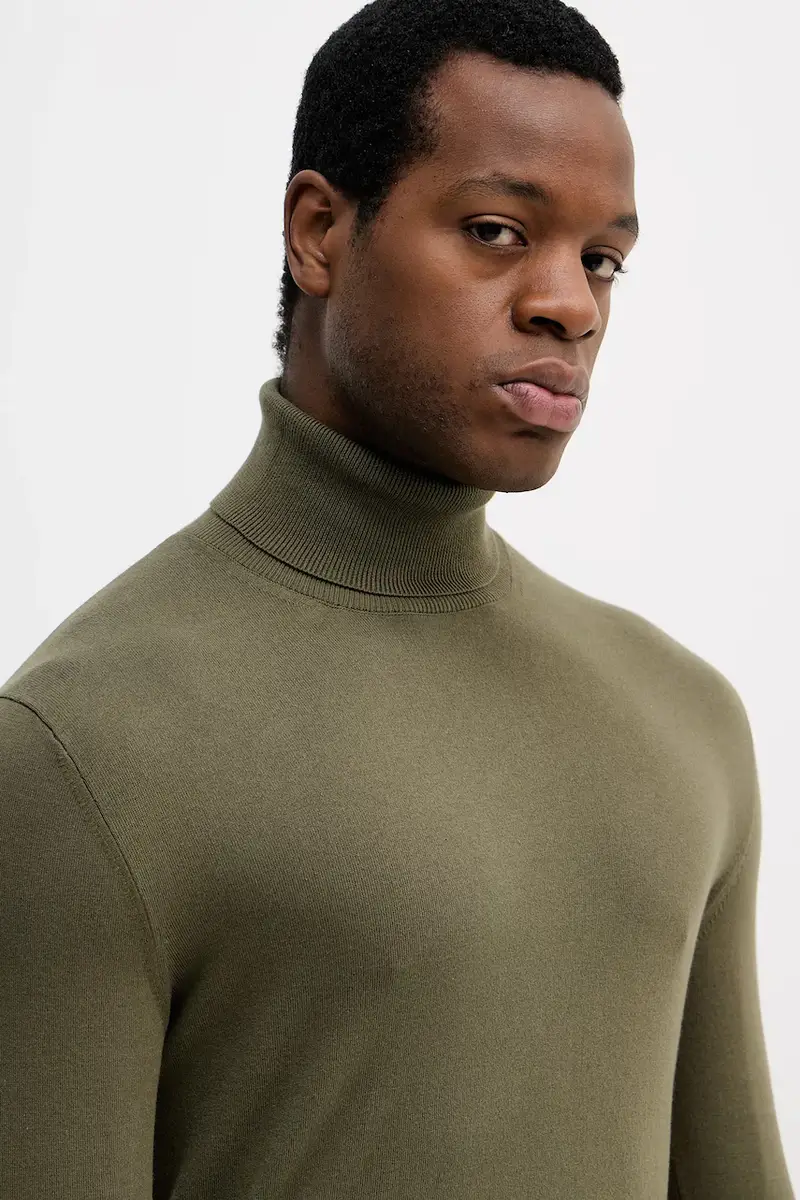 maglione uomo colore blu navy 10F2S2244 Verde miniatura 4