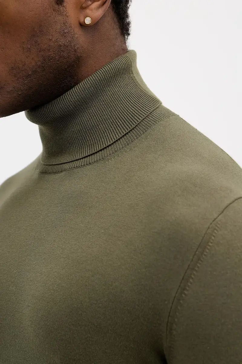 maglione uomo colore blu navy 10F2S2244 Verde miniatura 5