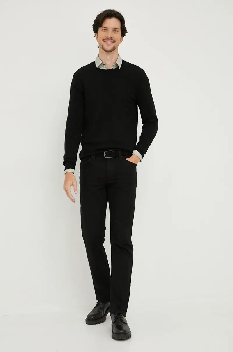 maglione uomo Nero miniatura 2