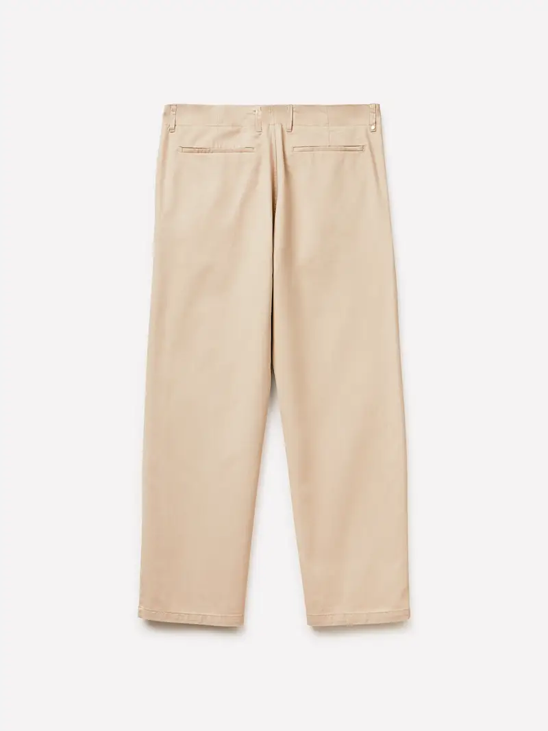 Pantaloni Chino Tinta Unita, Uomo, Beige miniatura 2