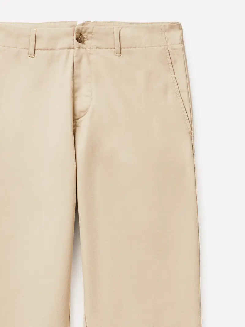 Pantaloni Chino Tinta Unita, Uomo, Beige miniatura 3