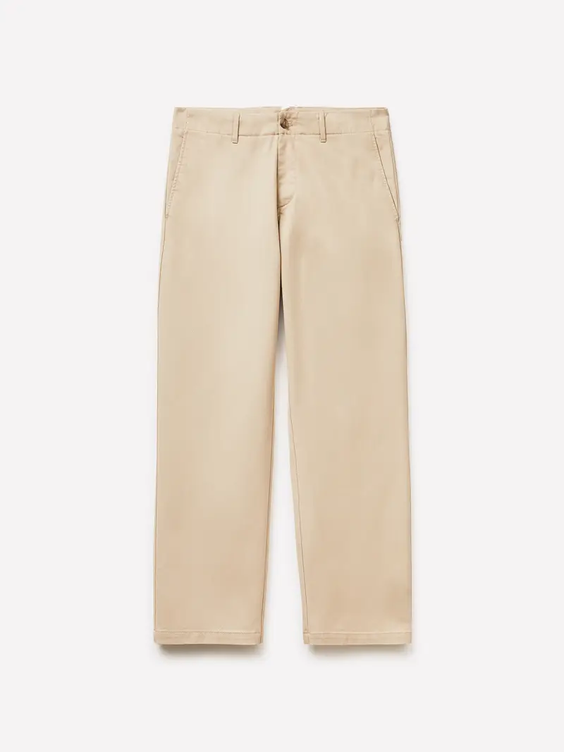 Pantaloni Chino Tinta Unita, Uomo, Beige