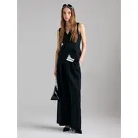 Pantaloni Con Contrasto, Donna, Nero miniatura 5