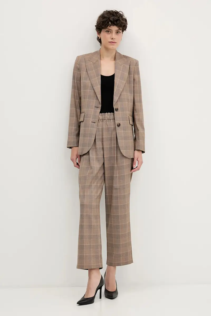 pantaloni donna colore beige 4L0SLF07I miniatura 2