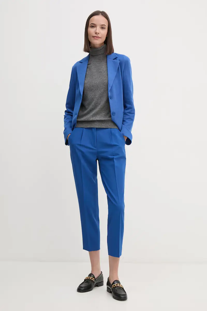 pantaloni donna colore blu miniatura 3