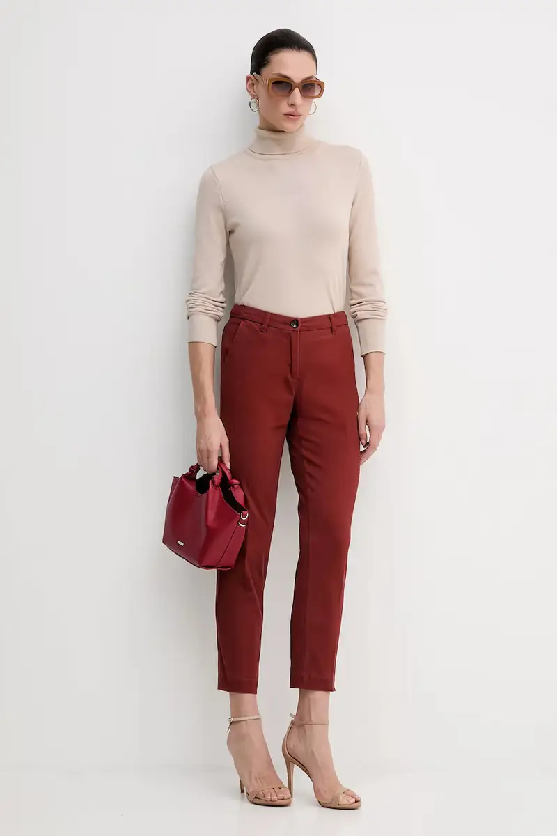 pantaloni donna colore granata 48M855BK7 Rosso miniatura 2