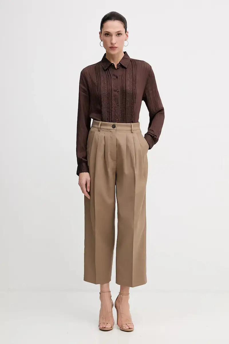 pantaloni donna colore marrone 4V99LF07S miniatura 2
