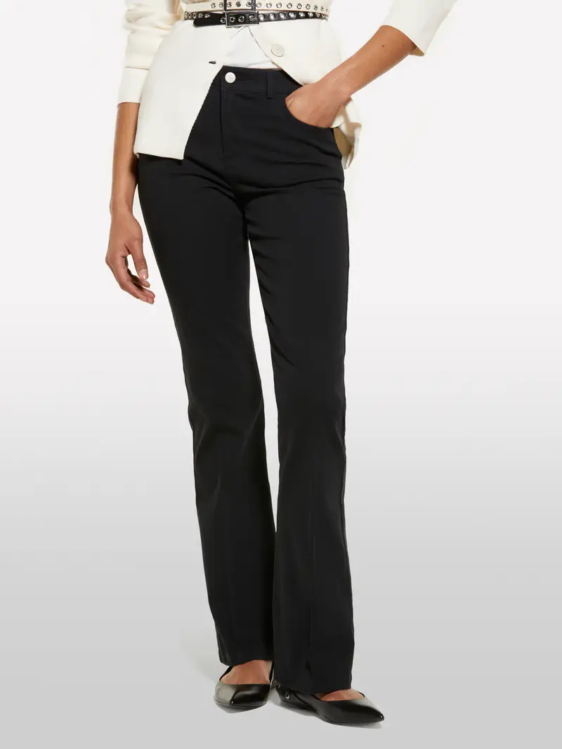 Pantaloni Flare Fit Neri, Donna, Nero miniatura 4