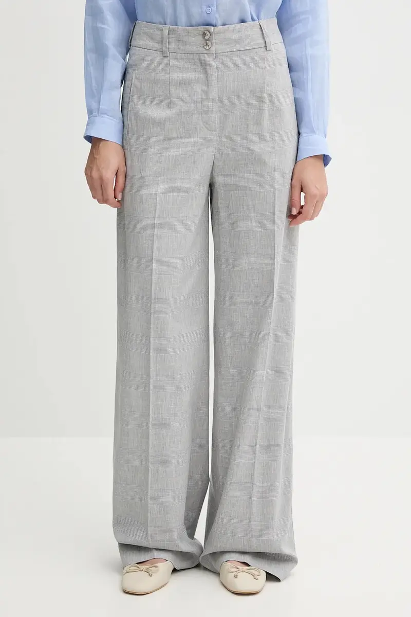 pantaloni in lino misto donna colore grigio 4X0KLF06W