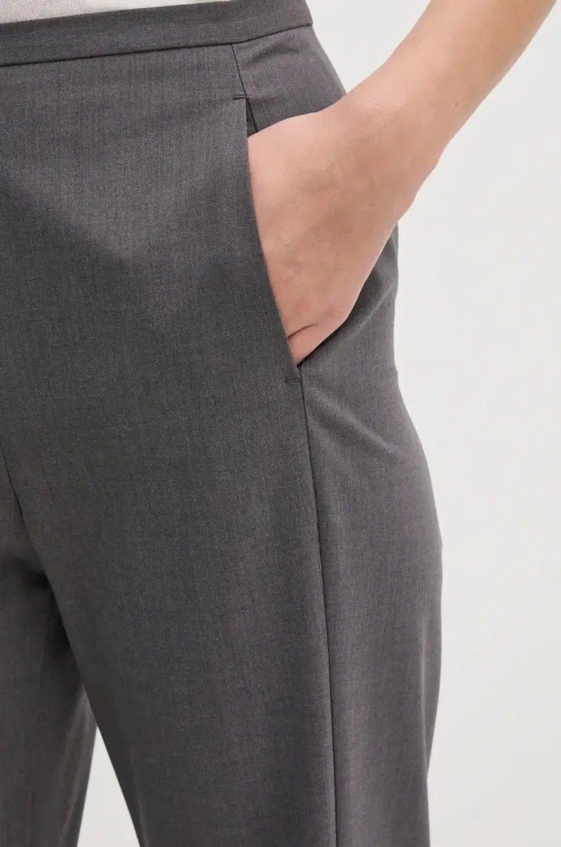 pantaloni in misto lana colore grigio 4JYQLF061 miniatura 4